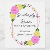 未来の花嫁のためのバタフライキス ブライダルシャワー ワインラベル (シングルラベル)