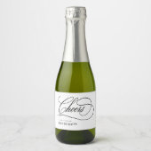 未来の花嫁のための乾杯 ミニ ブライズシャワーラベル スパークリングワインラベル (正面)