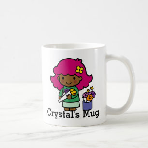 未来の花屋ガールと花 コーヒーマグカップ