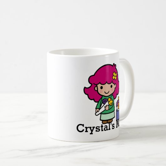 未来の花屋ガールと花 コーヒーマグカップ (正面右)