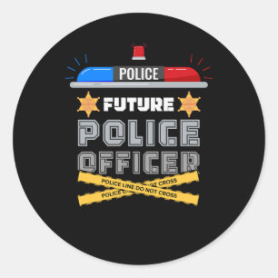 未来の警察官の警官おもしろいノベルティ私のキャリア ラウンドシール