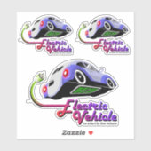 未来の車 | 6"x 6" – 光沢（透明） シール (シート)