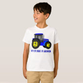 未来の農家のブルー Tシャツ (正面フル)