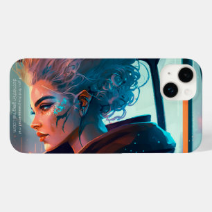 未来の都市でバスに乗る女性 Case-Mate iPhone 14 PLUSケース