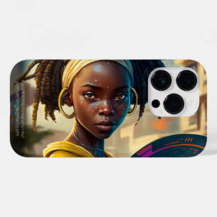 未来の都市でフリスビーを楽しむ少女 Case-Mate iPhone 14 PROケース