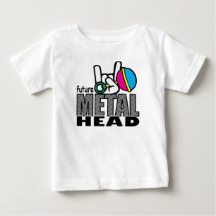 未来の金属の頭部の~のグラフィックのティー ベビーTシャツ