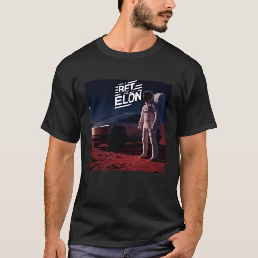 未来の電気トラックと火星の宇宙飛行士 Tシャツ (正面)