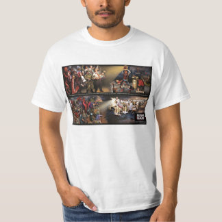 未来の震動の壁画かロゴのライトの古いワイシャツ Tシャツ