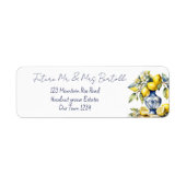 未来の青い花瓶のレモンの結婚こと ラベル (正面)