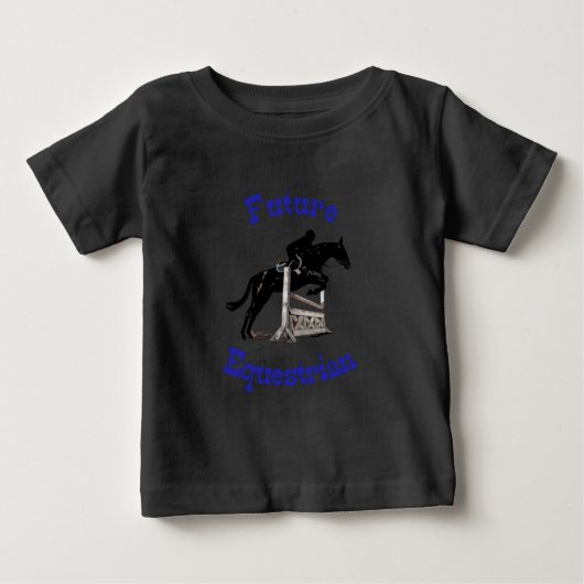 未来の馬術キッズ ベビーTシャツ (正面)