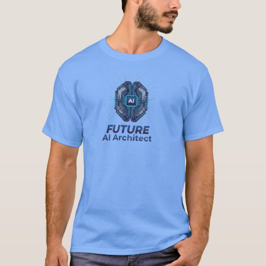 未来のAIアーキテクト - 先進的テクノロジーデザイン Tシャツ (正面)
