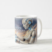 未来のAIアーティストポスターを作ろう コーヒーマグカップ (正面右)