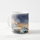 未来のAIアーティストポスターを作ろう コーヒーマグカップ (正面左)