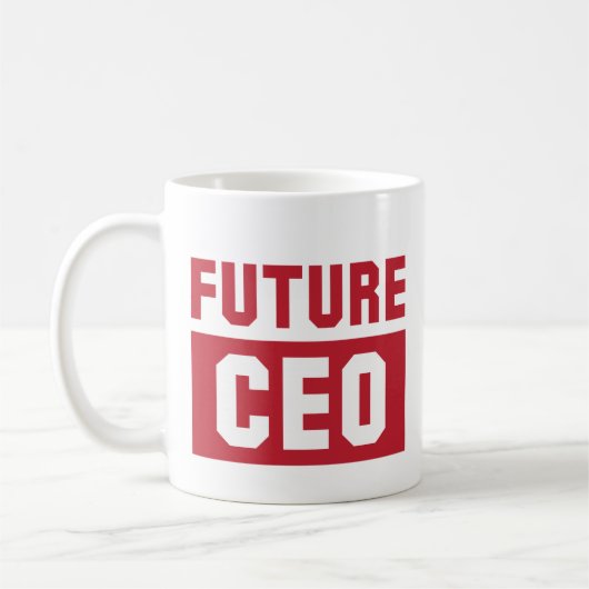 未来のCEOの経営最高責任者のビジネスマン コーヒーマグカップ (左)
