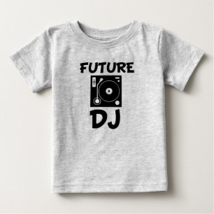 未来のDJのおもしろいなベビーのワイシャツ ベビーTシャツ