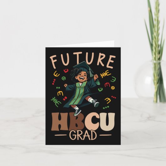 未来のHbcuの卒業履歴ブラック卒業Hbcu カード (正面)