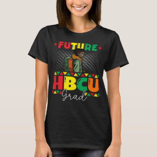 未来のHBCU卒業履歴ブラックカレッジユースブラック Tシャツ