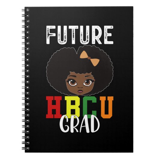 未来のHBCU卒業生女子卒業式 黒人大学 ノートブック (正面)