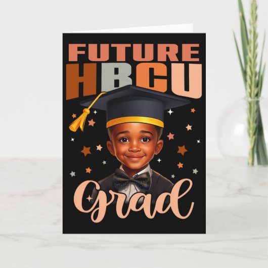 未来のHBCU卒業生男子 卒業 HBCU 未来の大学生 カード (正面)