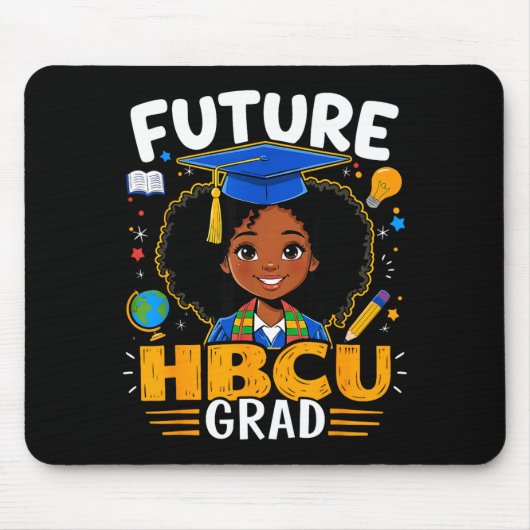 未来のHBCU卒業生 子供 黒人女性 アフロ ブラックヒストリー マウスパッド (正面)