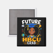 未来のHBCU卒業生 子供 黒人女性 アフロ ブラックヒストリー マグネット (正面/裏面)