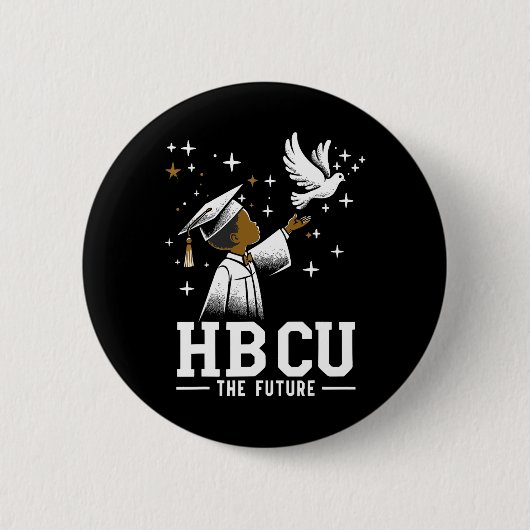 未来のHBCU卒業生 歴史 ブラックカレッジ 若者 黒人 缶バッジ (正面)