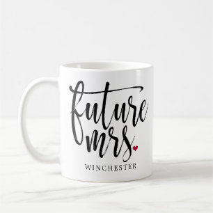 未来のModern Brushed Black Script夫人の コーヒーマグカップ