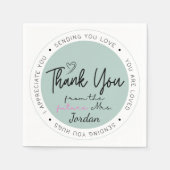 未来のMrsから感謝Cl名カスタムを追加 スタンダードカクテルナプキン (正面)