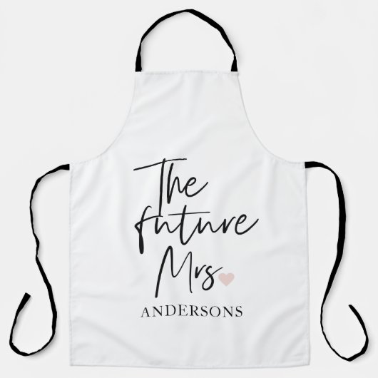 未来のMrs.とあなたの名前 | 現代の美しさのギフト エプロン (正面)