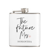 未来のMrs.とあなたの名前 | 現代の美しさのギフト フラスク (正面)
