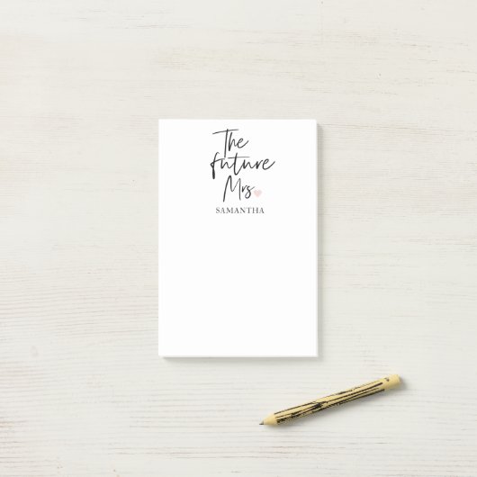 未来のMrs.とあなたの名前 | 現代の美しさのギフト ポストイット (デスク上)