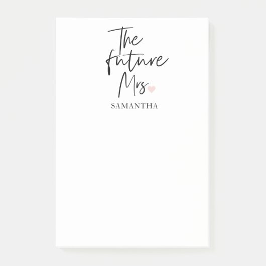 未来のMrs.とあなたの名前 | 現代の美しさのギフト ポストイット (正面)