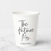 未来のMrs.とあなたの名前 | 現代の美しさのギフト 紙コップ (裏面)