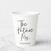 未来のMrs.とあなたの名前 | 現代の美しさのギフト 紙コップ (正面)