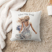 未来のMrs. 美しい花嫁の水彩画 クッション (ブランケット)