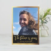 未来はあなたの金ゴールドスクリプト4写真の卒業 案内状 (スタンド正面)