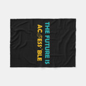 未来はアクセス可能な点字アメリカの手話 フリースブランケット (正面(横))