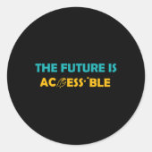 未来はアクセス可能な点字アメリカの手話 ラウンドシール (正面)