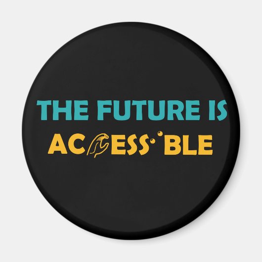 未来はアクセス可能なASL手話点字 マグネット (正面)