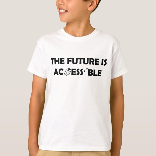 未来はアクセス可能なASL手話点字 Tシャツ (正面)