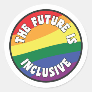 未来はインクルーシブなLGBTプライド国旗 ラウンドシール