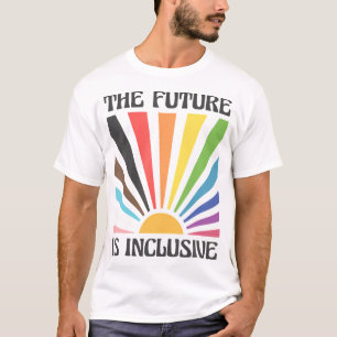 未来はインクルーシブなLgbtq進歩プライド Tシャツ