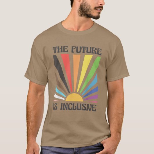 未来はインクルーシブレインボーサンライズ Tシャツ (正面)