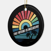 未来はインクルーシブLGBTゲイ権利プライド セラミックオーナメント (左)