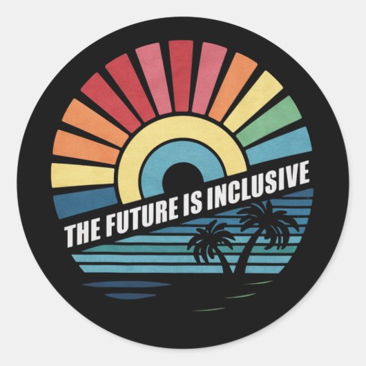 未来はインクルーシブLGBTゲイ権利プライド ラウンドシール (正面)
