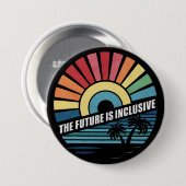 未来はインクルーシブLGBTゲイ権利プライド 缶バッジ (正面&裏面)