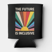 未来はインクルーシブLGBTQプライドアリー・レインボー 缶クーラー (正面)