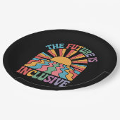 未来はインクルーシブLGBTQレインボープライドレトロ ペーパープレート (アングル)