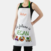 未来はビーガンと野菜とあなたの名前 エプロン (インサイチュ)