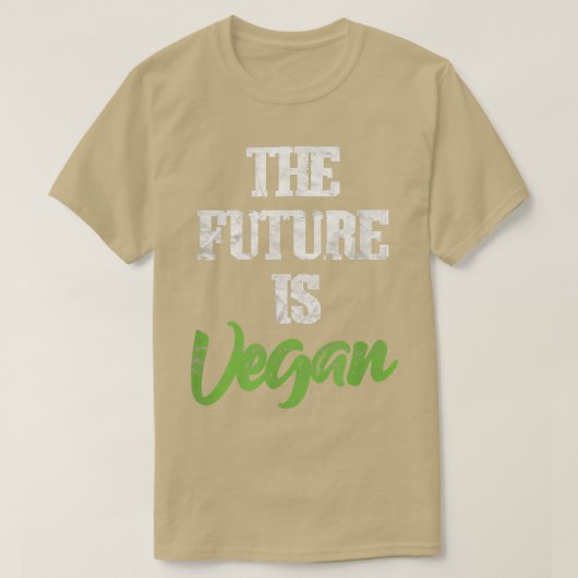 未来はビーガンベジタリアンVeganism植物ベース Tシャツ (デザイン正面)